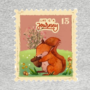 Cute Squirrel On Life Is a Journey T-Shirt